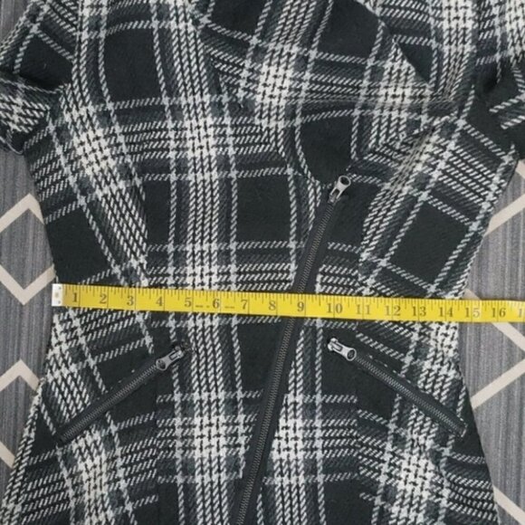 DYNAMITE wool blend asymmetrical plaid jacket - Picture 11 of 13